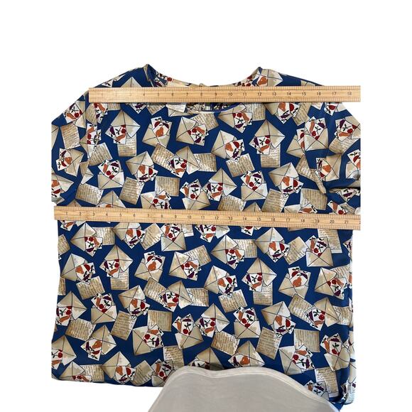 Kathy Lee Vintage Letters & Fruit Blouse Women's Size 12 Shoulder Pads 80s 90s - Picture 7 of 8